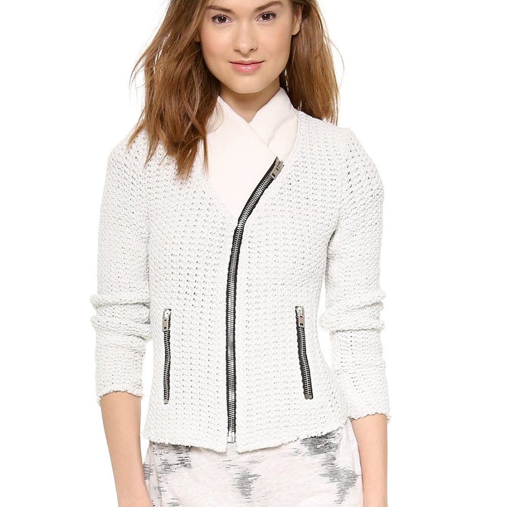 IRO Kiely motorcycle knit gray jacket 6